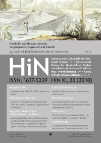 					Ansehen Bd. 11 Nr. 20 (2010): Humboldt und Hispano-Amerika. Vergangenheit, Gegenwart und Zukunft (Vol. 2)
				